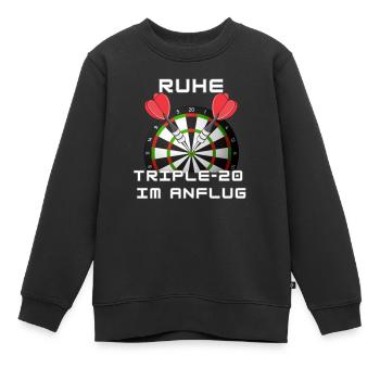 Ruhe, Triple 20 im Anflug - Darts WM - Kinder Premium Organic Sweatshirt - Schwarz - Vorne - AI Model Kid Female (0cm)