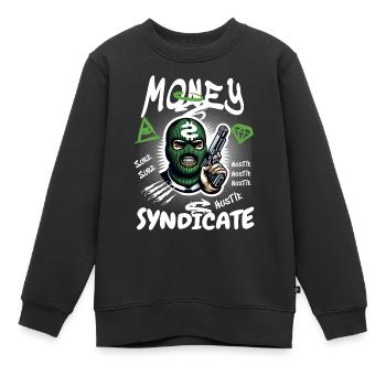 Syndicat de gangsters - Sweat Premium enfant bio - noir - Devant - AI Model Kid Female (0cm)