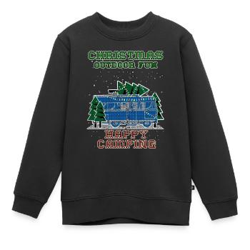 christmas Camping - Kinder Premium Organic Sweatshirt - Schwarz - Vorne - AI Model Kid Female (0cm)