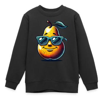 birne - Kinder Premium Organic Sweatshirt - Schwarz - Vorne - AI Model Kid Female (0cm)