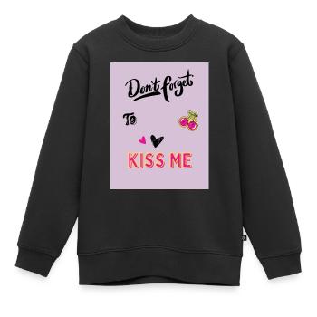 Embrasse-moi mignon SAC - Sweat Premium enfant bio - noir - Devant - AI Model Kid Female (0cm)