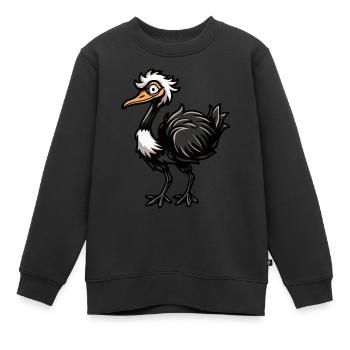 Strauss Comic - Kids Premium Organic Sweatshirt - black - Front - AI Model Kid Female (0cm)