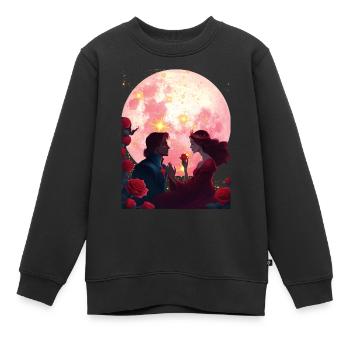 Rosenrot und ihr Prinz - Kinder Premium Organic Sweatshirt - Schwarz - Vorne - AI Model Kid Female (0cm)