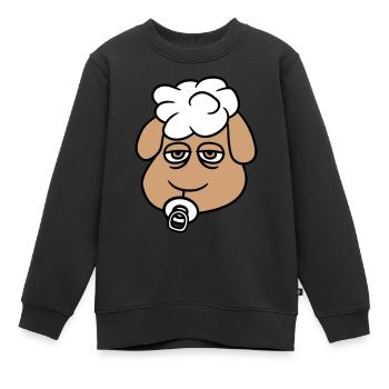 Sheep Baby Toddler Face Pacifier Child Head - Kids Premium Organic Sweatshirt - black - Front - AI Model Kid Female (0cm)