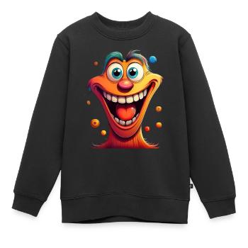 Dessin animé drôle - Sweat Premium enfant bio - noir - Devant - AI Model Kid Female (0cm)