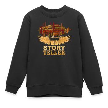 Story Teller - Kinder Premium Organic Sweatshirt - Schwarz - Vorne - AI Model Kid Female (0cm)