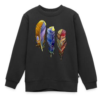 Feder - Kinder Premium Organic Sweatshirt - Schwarz - Vorne - AI Model Kid Female (0cm)