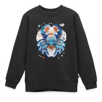 Sternzeichen Krebs - Kinder Premium Organic Sweatshirt - Schwarz - Vorne - AI Model Kid Female (0cm)