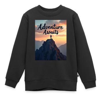 Das Abenteuer wartet - Kinder Premium Organic Sweatshirt - Schwarz - Vorne - AI Model Kid Female (0cm)