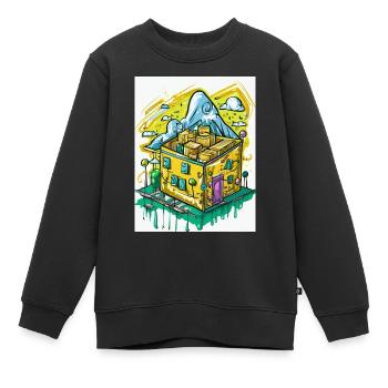 Es rappelt im Karton - Kinder Premium Organic Sweatshirt - Schwarz - Vorne - AI Model Kid Female (0cm)