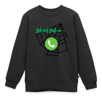 Ich ruf Dich an - Kinder Premium Organic Sweatshirt - Schwarz - Vorne - AI Model Kid Female (0cm)