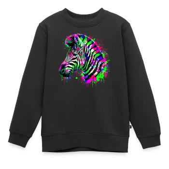 Zebra - Kinder Premium Organic Sweatshirt - Schwarz - Vorne - AI Model Kid Female (0cm)