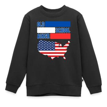 MOTARD DE LA VIEILLE ÉCOLE US - Sweat Premium enfant bio - noir - Devant - AI Model Kid Female (0cm)
