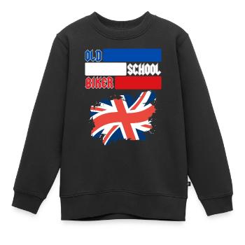 OLD SCHOOL BIKER UK - Kinder Premium Organic Sweatshirt - Schwarz - Vorne - AI Model Kid Female (0cm)