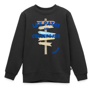 Chemins de vie - Sweat Premium enfant bio - noir - Devant - AI Model Kid Female (0cm)