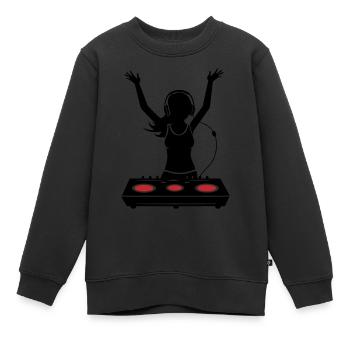 DJ Platines Festival Femme - Sweat Premium enfant bio - noir - Devant - AI Model Kid Female (0cm)