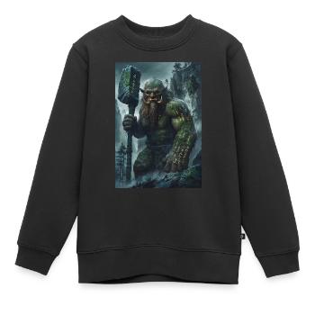 Riese Mythologie Giant Geschenk - Kinder Premium Organic Sweatshirt - Schwarz - Vorne - AI Model Kid Female (0cm)