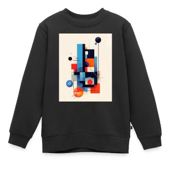 Composition géométrique abstraite - Sweat Premium enfant bio - noir - Devant - AI Model Kid Female (0cm)