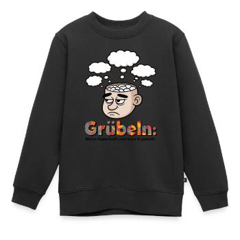 overthinker's dilemma - Kids Premium Organic Sweatshirt - black - Front - AI Model Kid Female (0cm)