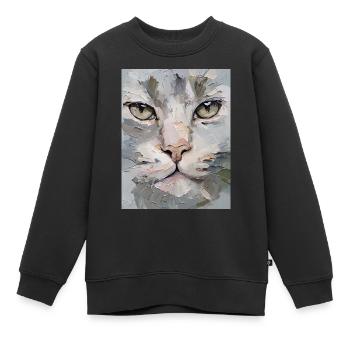Lynx Peinture Peinture Peinture Huile Cadeau - Sweat Premium enfant bio - noir - Devant - AI Model Kid Female (0cm)
