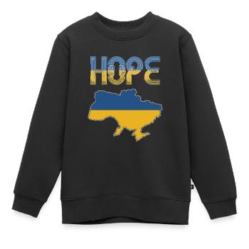 Espoir pour l’Ukraine – Conception de soutien patriotique - Sweat Premium enfant bio - noir - Devant - AI Model Kid Female (0cm)