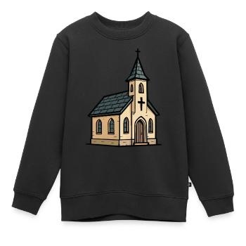 église - Sweat Premium enfant bio - noir - Devant - AI Model Kid Female (0cm)