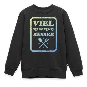 Viel schmeckt besser - Kinder Premium Organic Sweatshirt - Schwarz - Vorne - AI Model Kid Female (0cm)