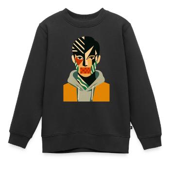 Cv style éblouissant - Sweat Premium enfant bio - noir - Devant - AI Model Kid Female (0cm)