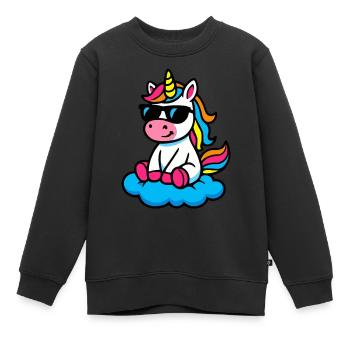 unicorn wolke - Kinder Premium Organic Sweatshirt - Schwarz - Vorne - AI Model Kid Female (0cm)