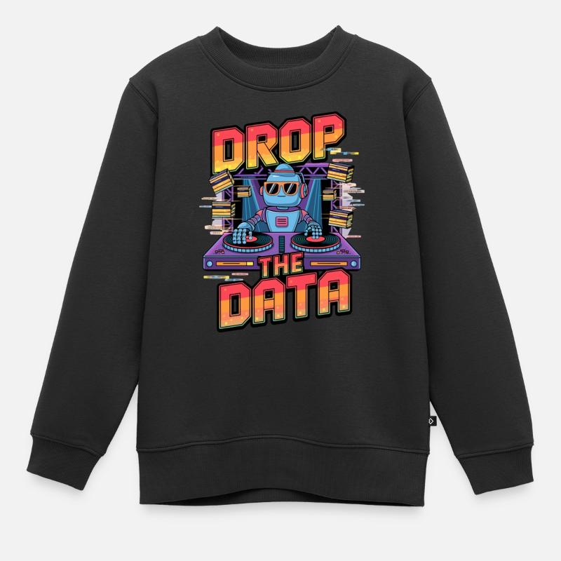 Déposez les données DJ Robot Techno Design - Sweat Premium enfant bio - noir