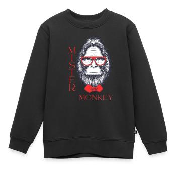 Mister Monkey - Kinder Premium Organic Sweatshirt - Schwarz - Vorne - AI Model Kid Female (0cm)