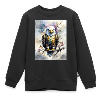 Pygargue à tête blanche - Sweat Premium enfant bio - noir - Devant - AI Model Kid Female (0cm)