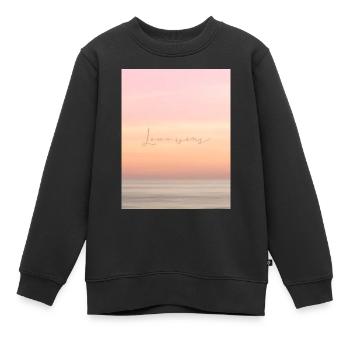 L’amour gagne - Sweat Premium enfant bio - noir - Devant - AI Model Kid Female (0cm)
