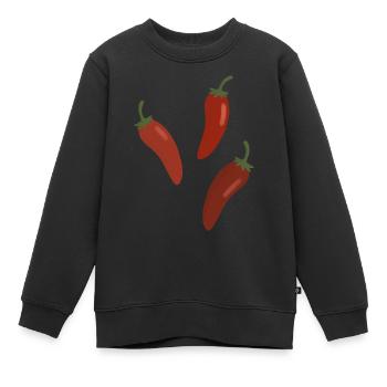 Chilischoten - Kinder Premium Organic Sweatshirt - Schwarz - Vorne - AI Model Kid Female (0cm)
