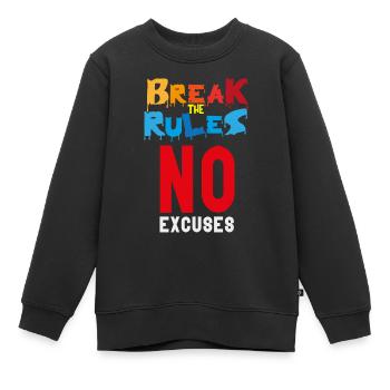 Brechen Sie die Regeln - Kinder Premium Organic Sweatshirt - Schwarz - Vorne - AI Model Kid Female (0cm)