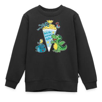 Schoolchild Dragon. Oh my bag! - Kids Premium Organic Sweatshirt - black - Front - AI Model Kid Female (0cm)
