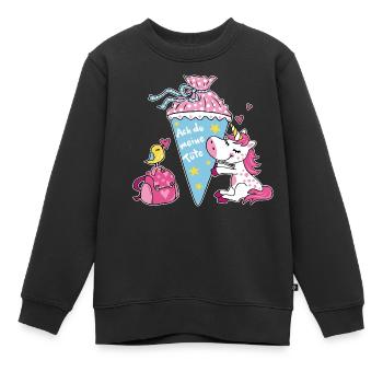 Licorne d’inscription à l’école. Oh mon sac ! - Sweat Premium enfant bio - noir - Devant - AI Model Kid Female (0cm)
