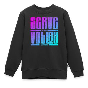 Tennis serve and volley style - Kinder Premium Organic Sweatshirt - Schwarz - Vorne - AI Model Kid Female (0cm)