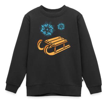 Schlitten mit Schneeflocken Cartoon - Kinder Premium Organic Sweatshirt - Schwarz - Vorne - AI Model Kid Female (0cm)