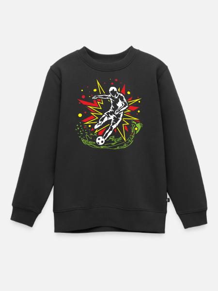 Kicker im ComicBeat - Kinder Premium Organic Sweatshirt - Schwarz