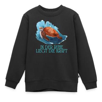 In der Ruhe liegt die Kraft Schildkröte - Kinder Premium Organic Sweatshirt - Schwarz - Vorne - AI Model Kid Female (0cm)