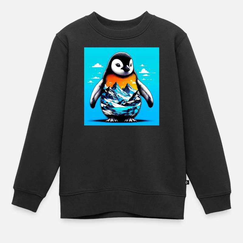 Pinguin - Kinder Premium Organic Sweatshirt - Schwarz