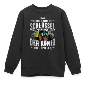 Landwirt - Kinder Premium Organic Sweatshirt - Schwarz - Vorne - AI Model Kid Female (0cm)