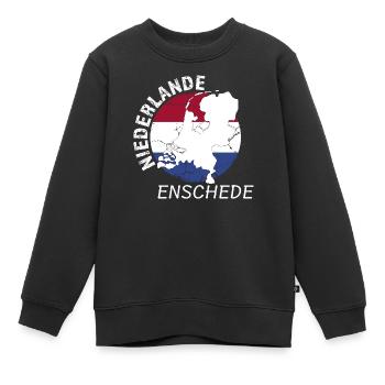 Enschede - Kinder Premium Organic Sweatshirt - Schwarz - Vorne - AI Model Kid Female (0cm)