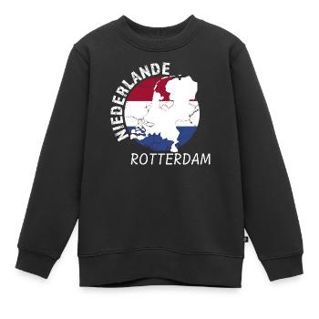 Rotterdam - Kinder Premium Organic Sweatshirt - Schwarz - Vorne - AI Model Kid Female (0cm)