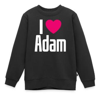 J’aime Adam Coeur Rose J’aime Adam - Sweat Premium enfant bio - noir - Devant - AI Model Kid Female (0cm)