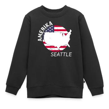Seattle - Kinder Premium Organic Sweatshirt - Schwarz - Vorne - AI Model Kid Female (0cm)