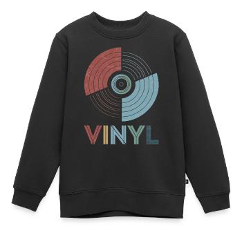 Vinyl Retro - Kinder Premium Organic Sweatshirt - Schwarz - Vorne - AI Model Kid Female (0cm)