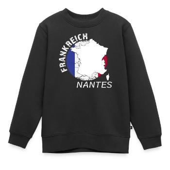 Nantes - Sweat Premium enfant bio - noir - Devant - AI Model Kid Female (0cm)