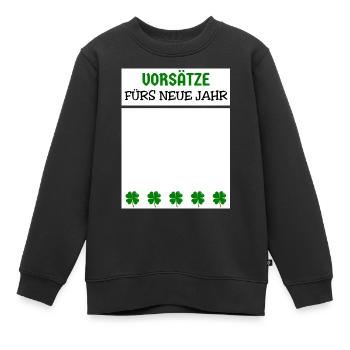Réveillon du Nouvel An Résolutions du Nouvel An Trèfle - Sweat Premium enfant bio - noir - Devant - AI Model Kid Female (0cm)